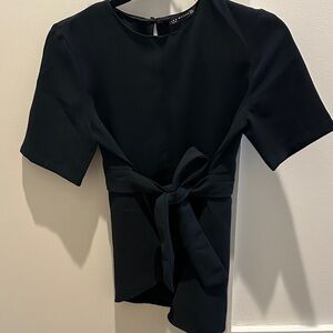 Zara green Tie-Front Blouse size S